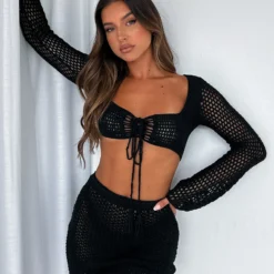 Give Me Something Crochet Mini Skirt Black -Outlet Poise Nest Store I WAS HERE GIVE ME SOMETHING CROCHET 31.1.23 006