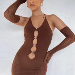Link Up Mini Dress Chocolate