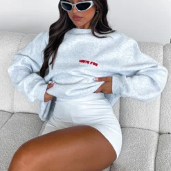 Love Club Oversized Sweater Grey Marle -Outlet Poise Nest Store LOVE CLUB SWEAT 23.02.23 001