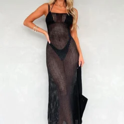 Love Her Style Knit Maxi Dress Black