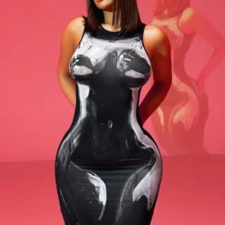 The Dr Mitchell Kim Maxi Dress Obsidian -Outlet Poise Nest Store MIK TESTA x WF 14 scaled