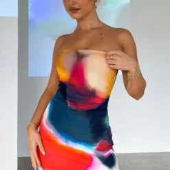 Mind Games Strapless Mini Dress Flame Aura -Outlet Poise Nest Store MIND GAMES 16.08.22 03