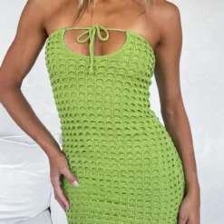 More Than I Should Crochet Mini Dress Matcha -Outlet Poise Nest Store MORE THAN I SHOULD DRESS 17.01.23 005