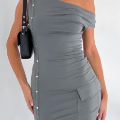 Not Too Late Mini Dress Petrol