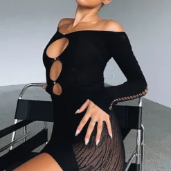 One Of A Kind Mini Dress Black -Outlet Poise Nest Store ONE OF A KIND BLACK 280422 02 scaled