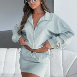 Off Duty Jacket Sage -Outlet Poise Nest Store ON MY MIND SKIRT OFF DUTY JACKET 17.01.23 01