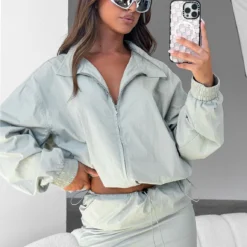 Off Duty Jacket Sage -Outlet Poise Nest Store ON MY MIND SKIRT OFF DUTY JACKET 17.01.23 04