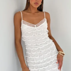 Sugar And Spice Lace Mini Dress White