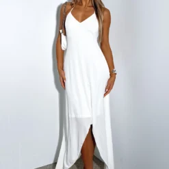 Tears In The Rain Midi Dress Cream