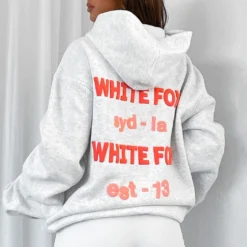 We're Out Here Oversized Hoodie Grey Marle