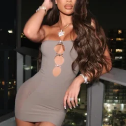 Attention Seeker Mini Dress Mushroom