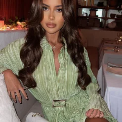 More About Me Mini Dress Pistachio