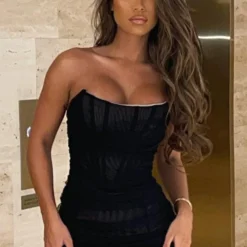 For The Night Mini Dress Black -Outlet Poise Nest Store sam222