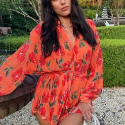 You Drive Me Crazy Long Sleeve Mini Dress Spicy Rose